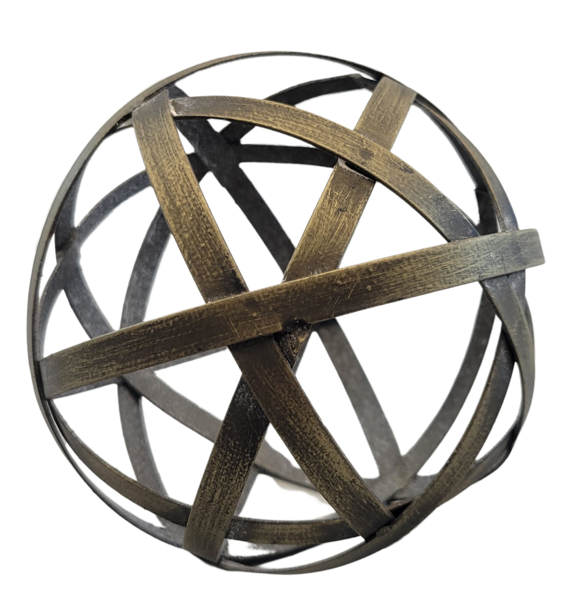 brass colored metal woven sphere