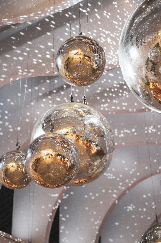 Decorative balls and spheres hanging as home accent decor