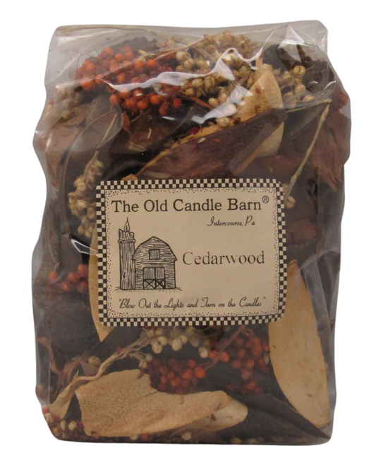 Cedarwood potpourri bowl filler styled in a decorative bowl