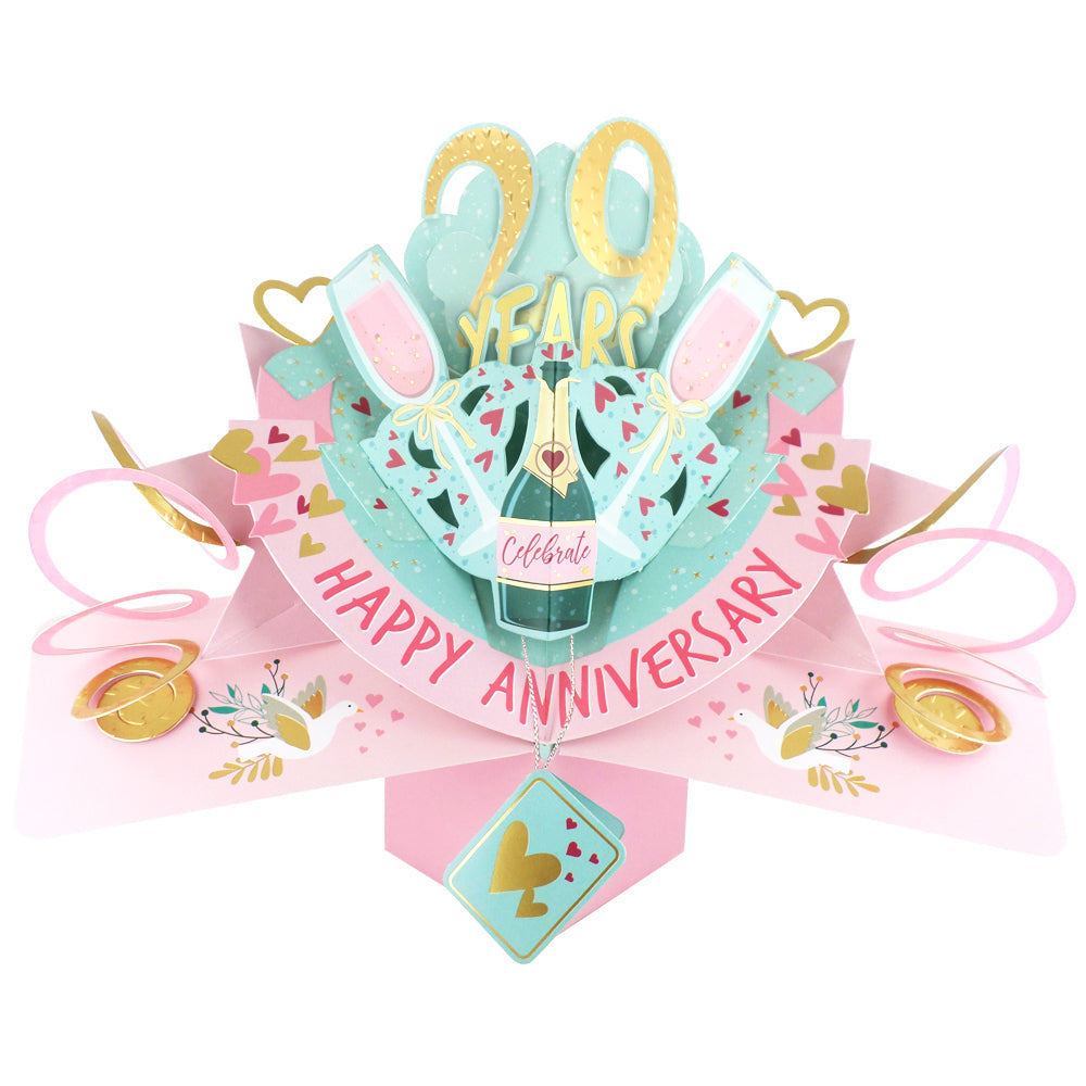 29th anniversary pop-up card featuring vibrant decorations and celebratory motifs for a special occasion