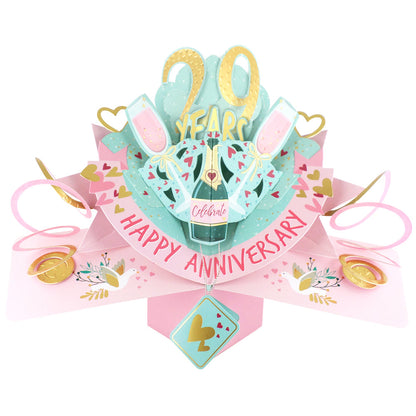 29th anniversary pop-up card featuring vibrant decorations and celebratory motifs for a special occasion