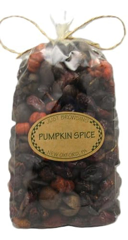 Just Browsing Pumpkin Spice Potpourri | 4-Cup Bag with Natural Putka Pods & Rosehips | Cozy Fall Home Décor & Air Freshener | Perfect for Bowls, Baskets, & Displays