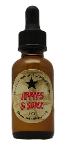 Shoots, Roots & Leather Boots Apples & Spice Simmer Extender Fragrance Oil – 1 oz Dropper-Top Glass Bottle – Refresh or Standalone