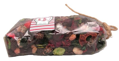 Shoots, Roots & Leather Boots Candy Cane Botanical Potpourri Bowl Filler – 5 Cup Bag – Peppermint Scent – Clear Bag Tied with Twine