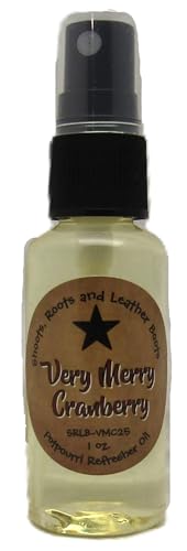 Shoots, Roots & Leather Boots Very Merry Cranberry Potpourri Refresher Oil – 1 oz Fine-Mist Spray Bottle – Holiday Berry-Spice Aroma