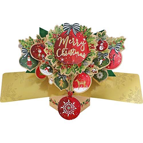 3D Pop Up Greeting Card by Second Nature - Merry Christmas Ornaments - anything4home