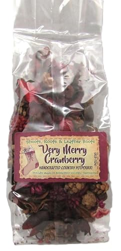 Shoots, Roots & Leather Boots Very Merry Cranberry Potpourri – 2 Cup Bag – Cranberry Spice Vanilla Scent – Festive Holiday Bowl Filler – Handmade Rustic Christmas Decor