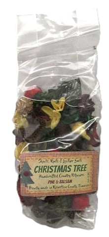 Shoots, Roots & Leather Boots Christmas Tree Potpourri – 2 Cup Bag – Pine & Balsam Fir Scent – Handmade Holiday Bowl Filler – Rustic Winter Home Décor