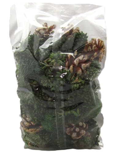 Shoots, Roots & Leather Boots Evergreen & Moss Potpourri – 5 Cup Bag – Handcrafted Botanical Bowl Filler with Pinecones & Green Moss – Fresh Woodland Fragrance – Handmade in Tennessee