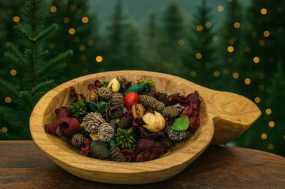 Shoots, Roots & Leather Boots Christmas Tree Potpourri – 2 Cup Bag – Pine & Balsam Fir Scent – Handmade Holiday Bowl Filler – Rustic Winter Home Décor