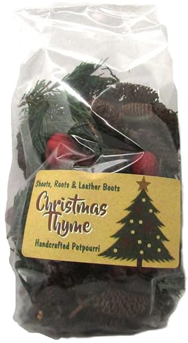 Shoots, Roots & Leather Boots Christmas Thyme Potpourri – 4 Cup Bag – Maine Balsam & Adirondack Pine Scent – Handmade Holiday Bowl Filler – Rustic Winter Home Décor