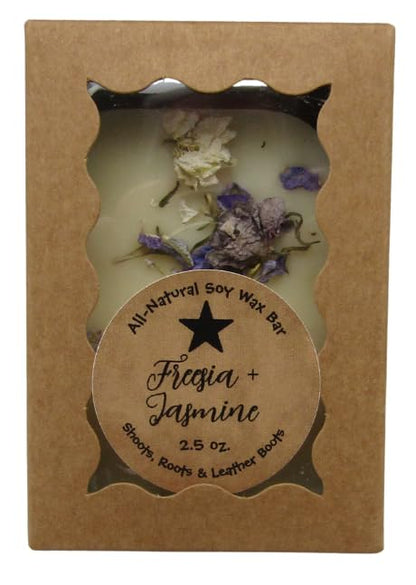 Freesia Jasmine Wax Melt Bar by Shoots, Roots & Leather Boots – scented wax melts for warmers