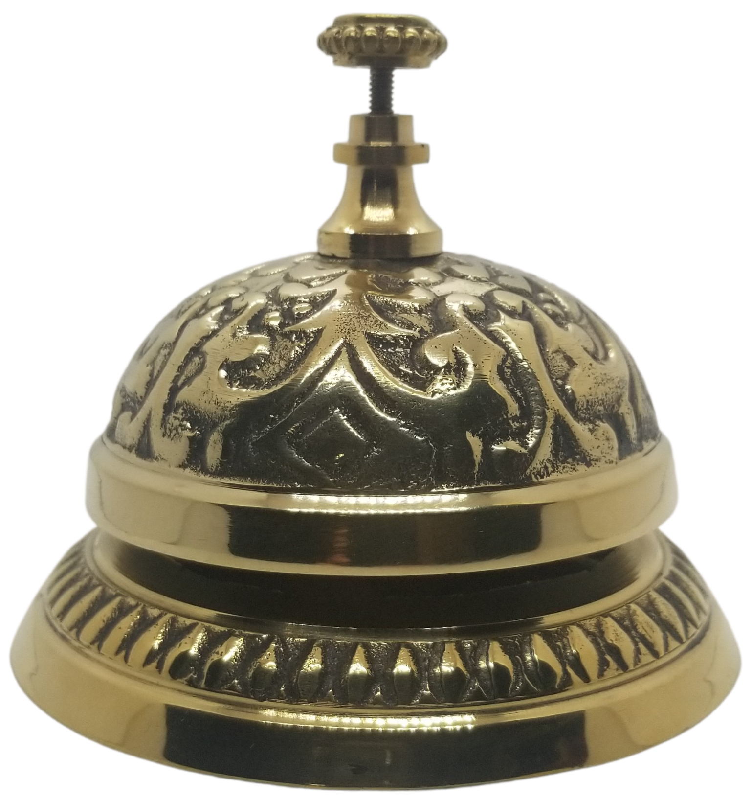 UDL Solid Brass Victorian Style Desk Call Bell Desktop Ring Service Counter Bell Hotel Reception Bell 3 1/4"(D) 2 3/4"(H) - anything4home