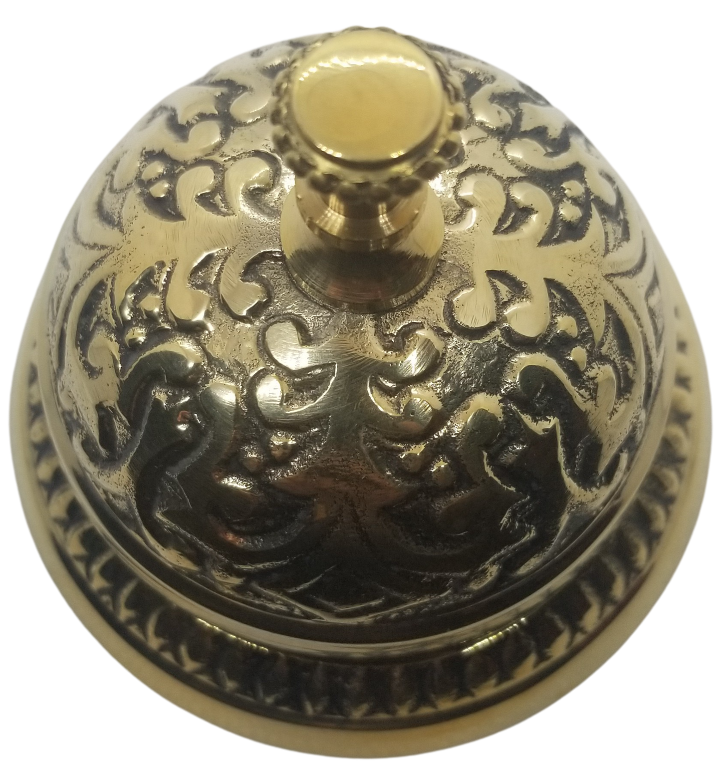 UDL Solid Brass Victorian Style Desk Call Bell Desktop Ring Service Counter Bell Hotel Reception Bell 3 1/4"(D) 2 3/4"(H) - anything4home