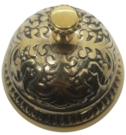 UDL Solid Brass Victorian Style Desk Call Bell Desktop Ring Service Counter Bell Hotel Reception Bell 3 1/4"(D) 2 3/4"(H) - anything4home