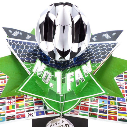 Second Nature Pop Ups Soccer No.1 Fan 3D Greeting Card, POP231 - alternate angle