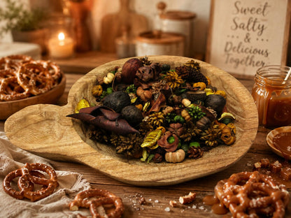 Shoots, Roots & Leather Boots Caramel Drizzled Pretzel Decorative Potpourri, 3 Cup Bag – close-up detail