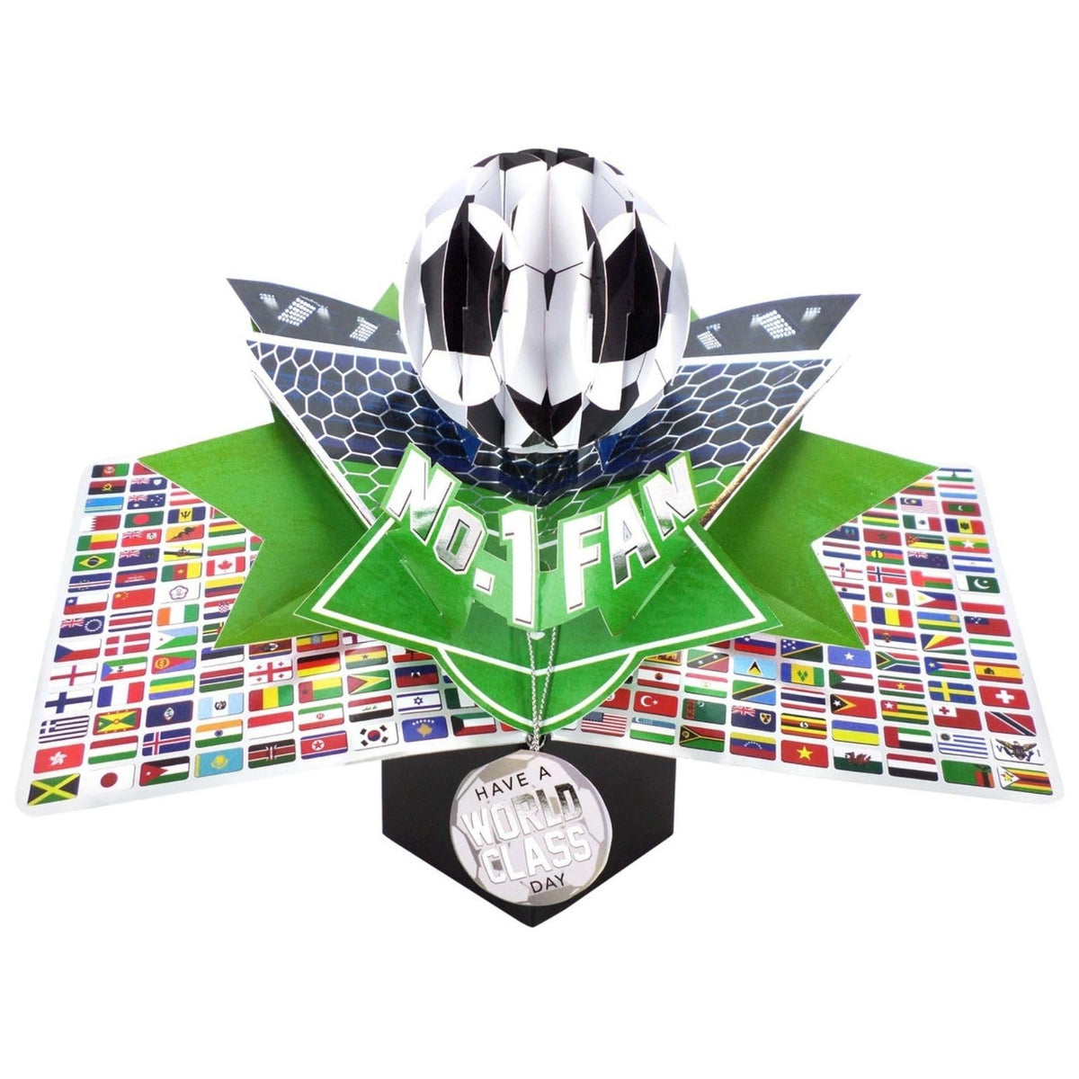 Second Nature Pop Ups Soccer No.1 Fan 3D Greeting Card, POP231 - front view