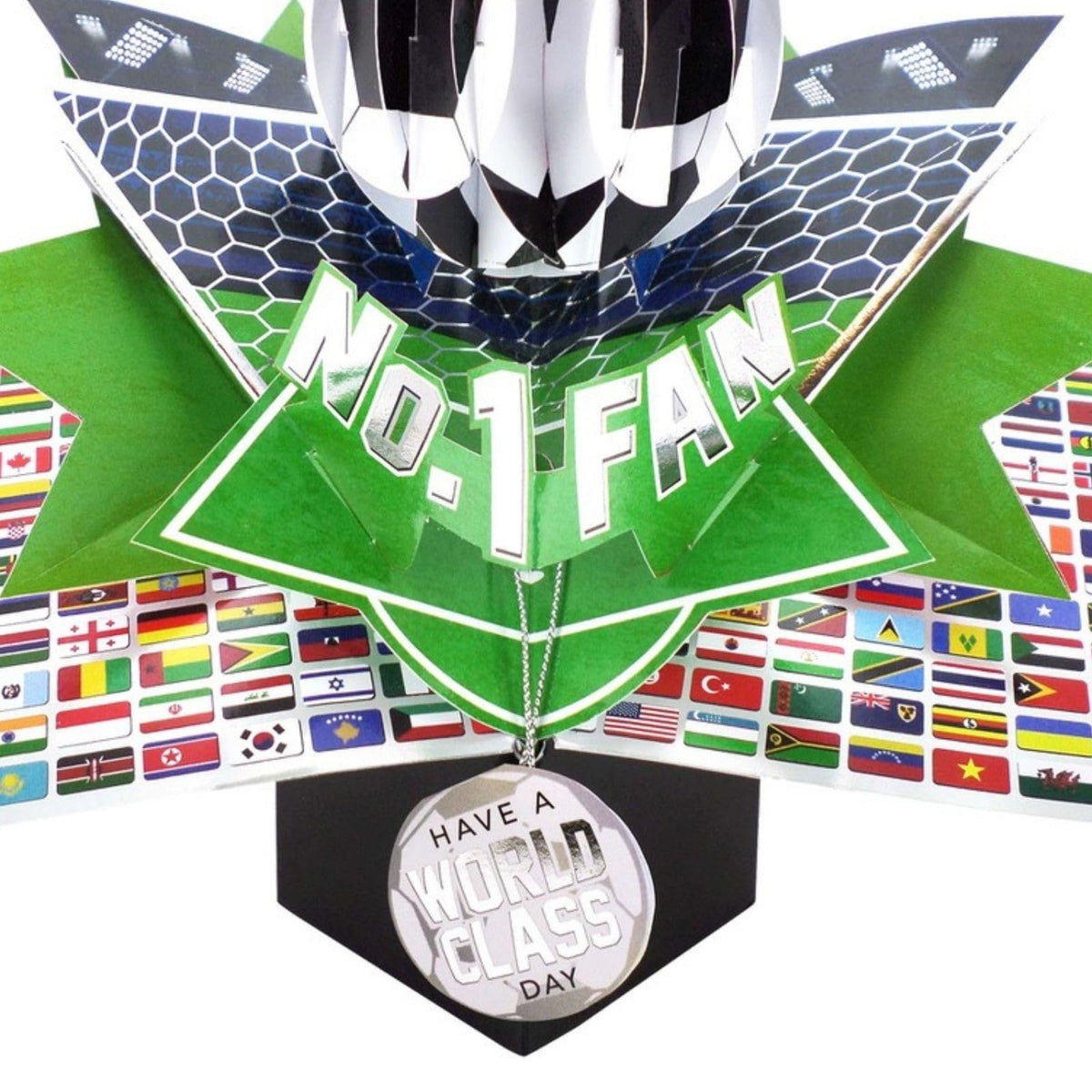 Second Nature Pop Ups Soccer No.1 Fan 3D Greeting Card, POP231 - packaging view