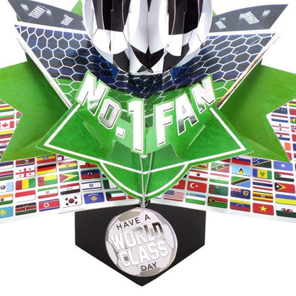 Second Nature Pop Ups Soccer No.1 Fan 3D Greeting Card, POP231 - packaging view