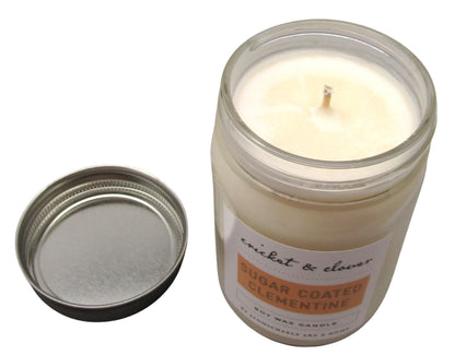 Cricket & Clover Sugar Coated Clementine Soy Mason Jar Candle, 12 oz – alternate angle
