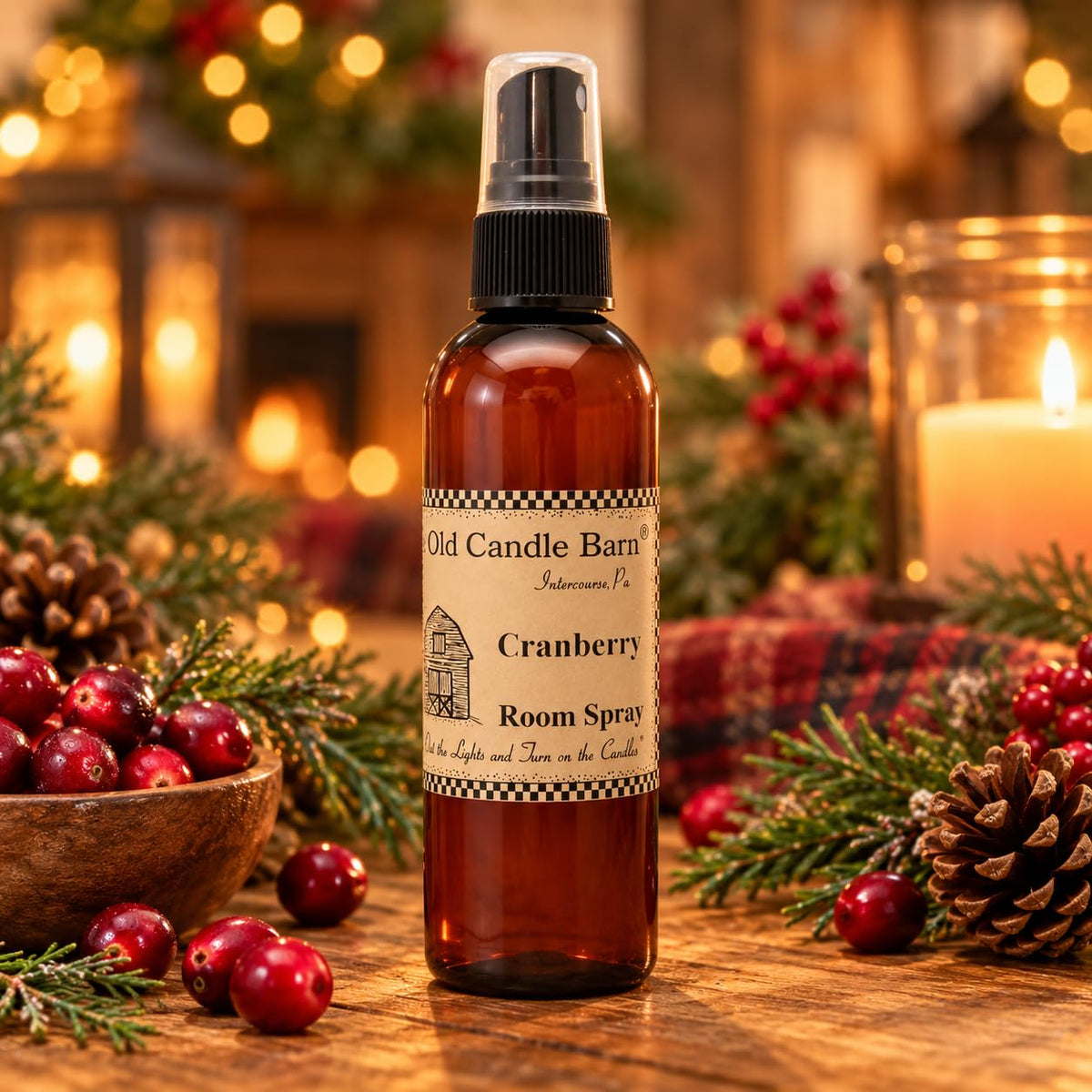 Old Candle Barn Cranberry Room Spray, 4 fl oz – close-up detail