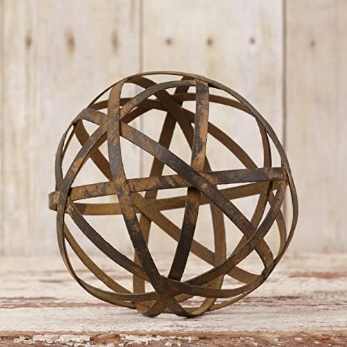 Audrey's Rustic 5 inch Metal Band Decorative Bowl Filler Ball - anything4home