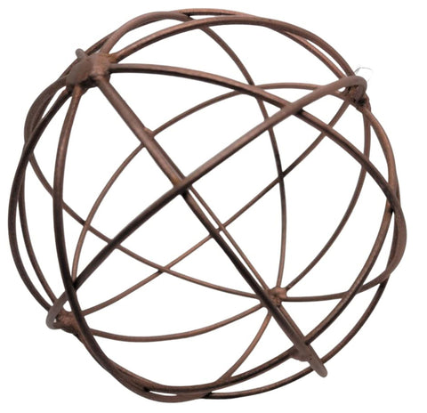 Audrey's Woven 5 inch Copper Color Metal Decorative Orb Decor Balls Accent Bowl Spheres Art