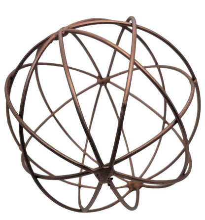 Audrey's Woven 5 inch Copper Color Metal Decorative Orb Decor Balls Accent Bowl Spheres Art - anything4home