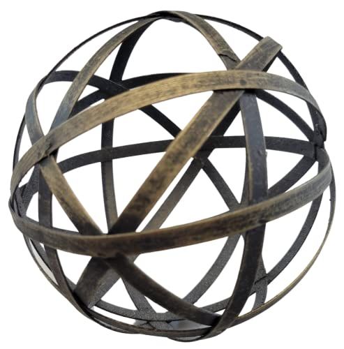 Audrey's Woven Brass Decorative Accent Ball 5 inch Diameter Orb Metal Decor Balls Accent Bowl Filler Spheres Art - anything4home