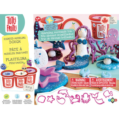 Tutti Frutti rehydratable, blendable, scented modeling dough kit: Sparkling Mermaids Trio