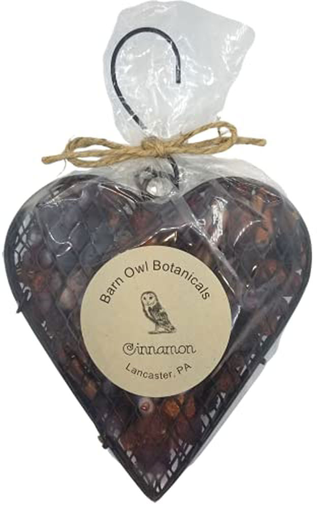 Barn Owl Botanicals Cinnamon Potpourri Heart Chicken Wire Mesh - anything4home