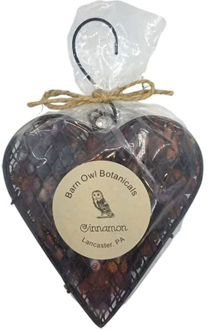 Barn Owl Botanicals Cinnamon Potpourri Heart Chicken Wire Mesh - anything4home