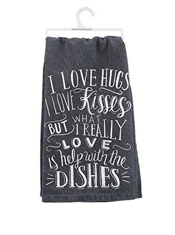 Primitives by Kathy I Love HUGS Dish Towel, 28