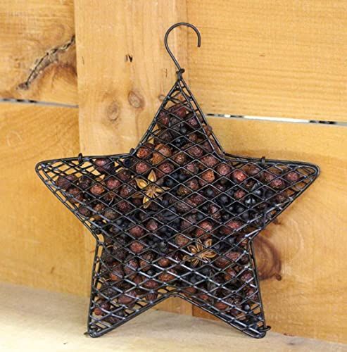 Cinnamon Potpourri Hanging 8 inch Primitve Farmhouse Decoration Star Chicken Wire Mesh - anything4home