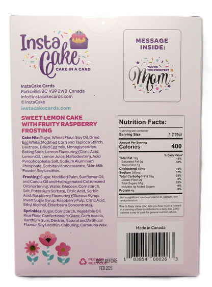 Happy Mothers Days Instacake Card Sweet Lemon Cake with Fruity Raspberry Frosting