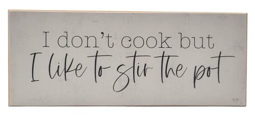 I don't cook but i like to stir the pot Solid mdf wood block sign - anything4home