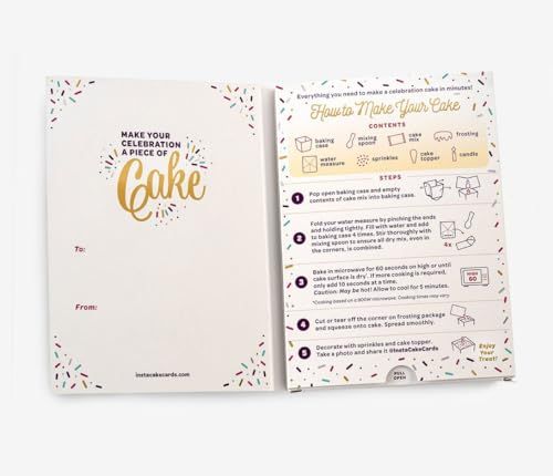 InstaCake Cards Congrats Let's Celebrate with Cake Card includes Single Serve Mug Cake Mix - anything4home