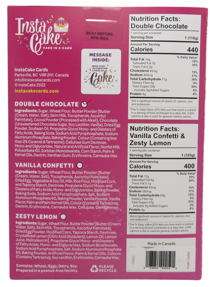 InstaCake Cards Happy Birthday Let's Celebrate with Cake Pink Birthday Card includes Single Serve Mug Cake - anything4home