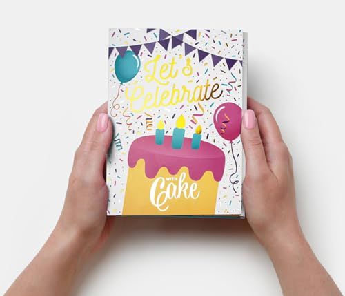 InstaCake Cards Let's Celebrate with Cake Card includes Single Serve Double Chocolate Mug Cake Mix - anything4home