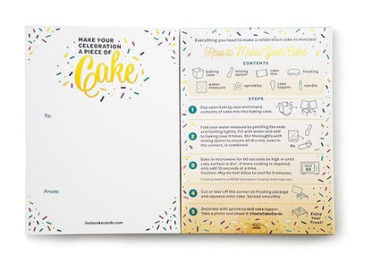 InstaCake Cards Let's Celebrate with Cake Card includes Single Serve Double Chocolate Mug Cake Mix - anything4home