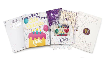 InstaCake Cards Let's Celebrate with Cake Card includes Single Serve Double Chocolate Mug Cake Mix - anything4home
