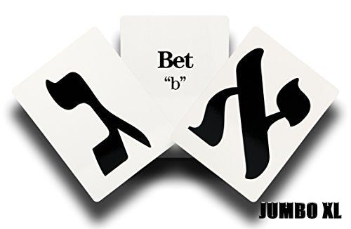 Jewish Educational Toys Jumbo Aleph Bet Hebrew Letter Flashcards - 1 Pack - anything4home