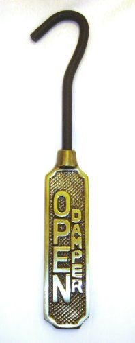 Metal Fireplace Damper Pull with Solid Brass Handle - anything4home