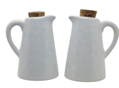 PD Home & Garden Ceramic Salt and Pepper Shaker Pitcher Set Rustic Farmhouse Vintage Kitchen and Table Decor White - anything4home