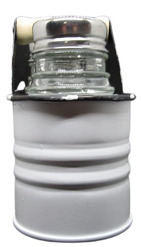 PD Home & Garden Glass Farmhouse Ribbed Salt and Pepper Shaker Set with White Tin metal caddy - anything4home