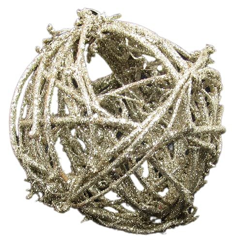 PD Home & Garden Glitter Wooden Vine Ball Sphere Rustic 4 inch Diameter Orb - anything4home