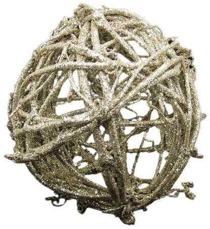 PD Home & Garden Glitter Wooden Vine Ball Sphere Rustic 4 inch Diameter Orb - anything4home