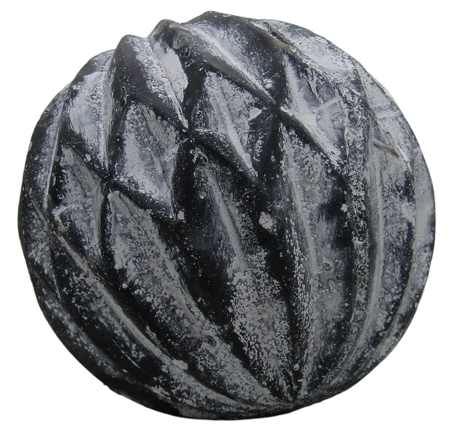 PD Home & Garden White Accented Diamond Concrete Farmhouse Garden Sphere Rustic Distressed 3.15 inch Diameter - anything4home