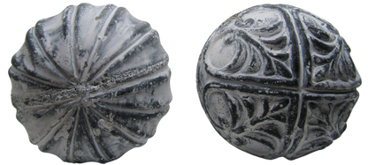 PD Home & Garden White Accented Vane and Floral Concrete Farmhouse Garden Sphere Rustic Distressed 3 inch Diameter Set of 2 - anything4home
